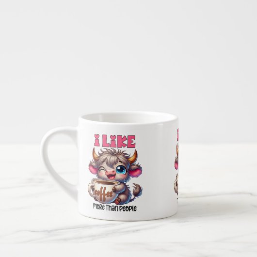 Ich mag Kaffee mehr als Menschen Espressotasse (Links)