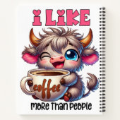 Ich mag Kaffee mehr als Menschen Notizblock (Rückseite)