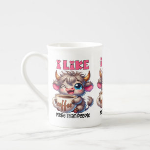Ich mag Kaffee mehr als Menschen  Porzellantasse
