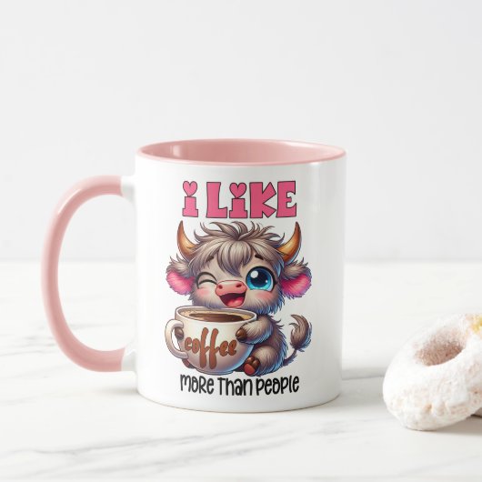 Ich mag Kaffee mehr als Menschen Tasse (Mit Donut)