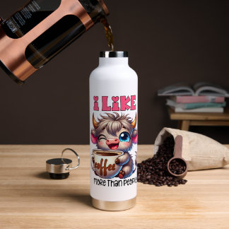 Ich mag Kaffee mehr als Menschen  Trinkflasche