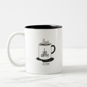 Ich mag Kaffee mit meinem Sauerstoff Zweifarbige Tasse