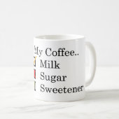 Ich mag... Kaffee mit Milch & 1 Süßstoff Kaffee M Kaffeetasse (VorderseiteRechts)
