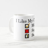 Ich mag... Kaffee mit Milch & 1 Süßstoff Kaffee M Kaffeetasse (Vorderseite Links)