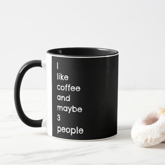 Ich mag Kaffee und vielleicht 3 Leute schwarze Kal Tasse (Mit Donut)