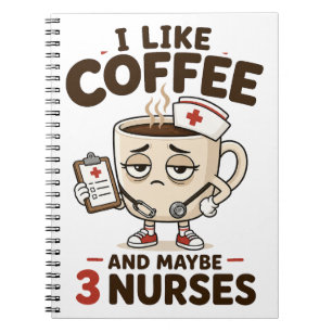 Ich mag Kaffee und vielleicht 3 lustige Krankensch Notizblock