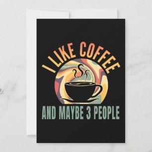 Ich mag Kaffee und vielleicht 3 Personen Retro-Sti Einladung