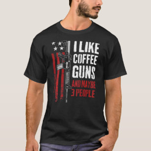 Ich mag Kaffee Waffen und vielleicht 3 Personen Wa T-Shirt