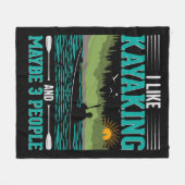 Ich mag Kajak mehr als Menschen Fleecedecke (Vorderseite (Horizontal))