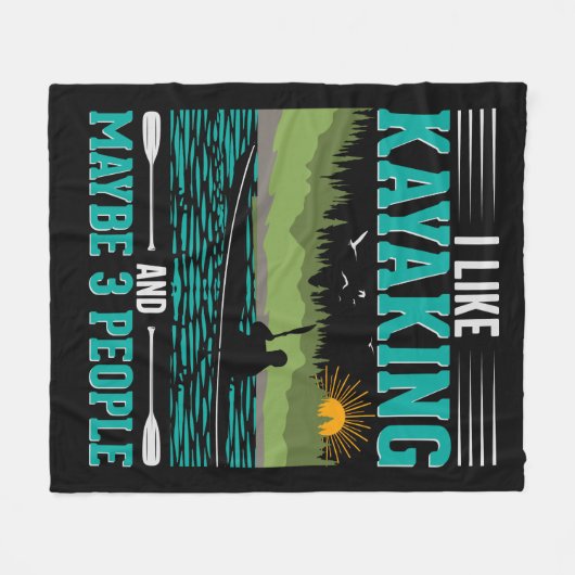 Ich mag Kajak mehr als Menschen Fleecedecke (Vorderseite (Horizontal))