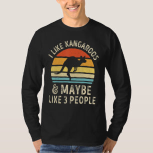 Ich mag Kangaroos und vielleicht 3 Leute Retro-Son T-Shirt