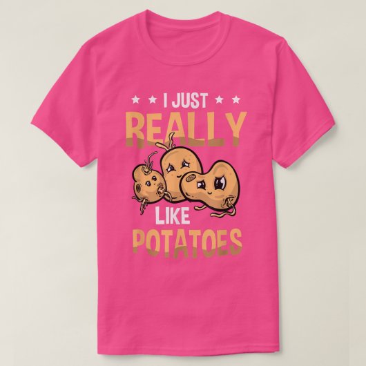 Ich mag Kartoffeln, Gemüse-Pommes Frites Potat T-Shirt (Design vorne)