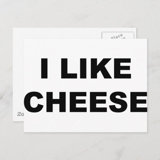 Ich mag Käse Postkarte (Vorne/Hinten)