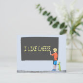 Ich mag Käse Postkarte (Stehend Vorderseite)