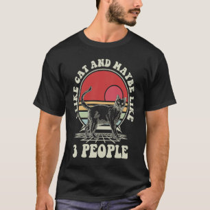 Ich mag Katze und vielleicht 3 Leute Tier Retro T-Shirt