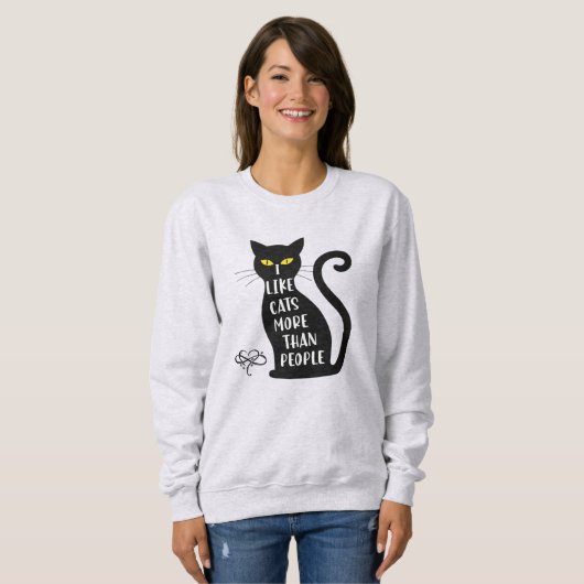 Ich mag Katzen mehr als Menschen Sweatshirt (Vorne ganz)