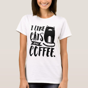 Ich mag Katzen u. Kaffee T-Shirt