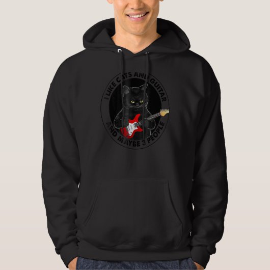 Ich mag Katzen und Gitarre und vielleicht 3 Leute, Hoodie (Vorderseite)