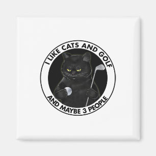 Ich mag Katzen und Golf und vielleicht 3 Leute Gol Magnet