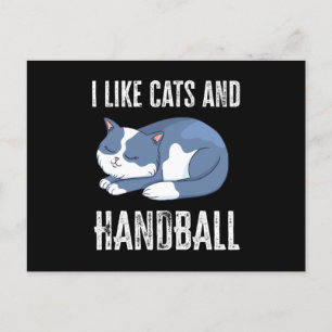 Ich mag Katzen und Handball-Geschenk Postkarte