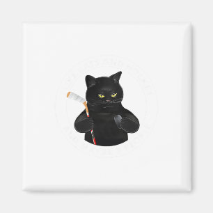 Ich mag Katzen und Hockey und vielleicht 3 Leute L Magnet