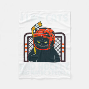 Ich mag Katzen und Hockey und vielleicht 3 Leute s Fleecedecke