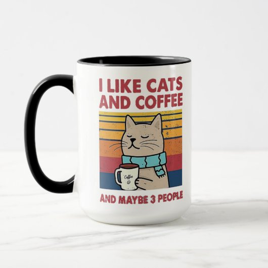 Ich mag Katzen und Kaffee Tasse (Links)