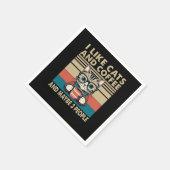 Ich mag Katzen und Kaffee und vielleicht 3 Leute Serviette (Ecke)