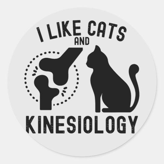 Ich mag Katzen und Kinesiologie Runder Aufkleber (Vorderseite)