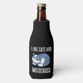 Ich mag Katzen und Motocross-Geschenke Flaschenkühler (Flaschenvorderseite)