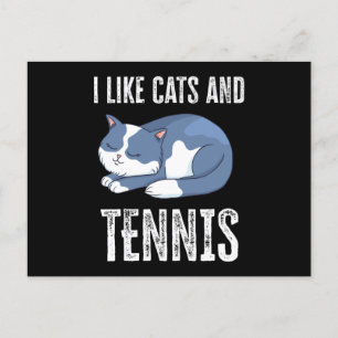 Ich mag Katzen und Tennis-Geschenk Postkarte