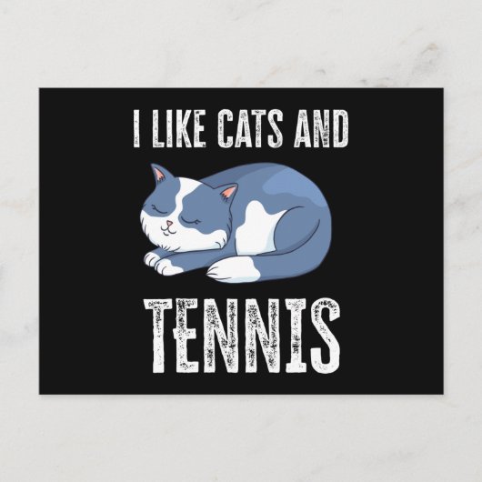 Ich mag Katzen und Tennisgeschenke Postkarte (Vorderseite)
