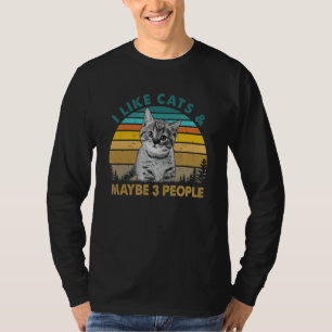 Ich mag Katzen und vielleicht 3 Leute Katzen-Train T-Shirt