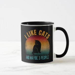 Ich mag Katzen und vielleicht 3 Personen Tasse
