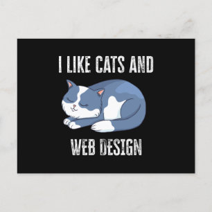 Ich mag Katzen und Webdesign-Geschenk Postkarte