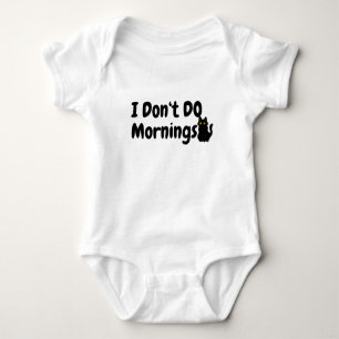 Ich mag keine Morgen - Schwarzer Kater Baby Bodysu Strampler