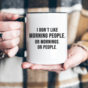 Ich mag keine Morgenmenschen Lustig Minimal Zweifarbige Tasse