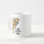 Ich mag Knotty Puns Funny Rope Puff Kaffeetasse (Vorderseite Links)