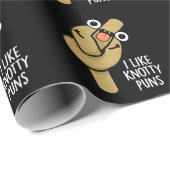 Ich mag Knotty Puns Funny Rope Pun Dark BG Geschenkpapier (Rolleneckpunkt)