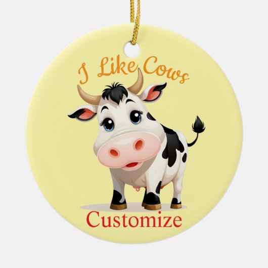 Ich mag Kühe Art Thunder_Cove Keramik Ornament (Vorne)