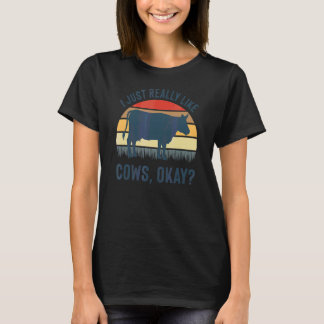 Ich mag Kühe einfach wirklich Okay  Kuh  Zitat Gra T-Shirt