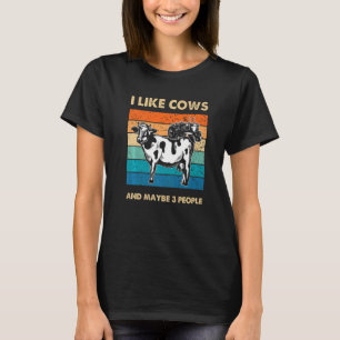 Ich mag Kühe und vielleicht 3 Leute Kuhbauer Vinta T-Shirt