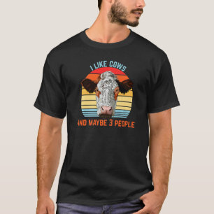 Ich mag Kühe und vielleicht 3 Leute Retro T-Shirt