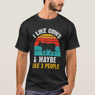 Ich mag Kühe und vielleicht 3 Leute Retro vintage T-Shirt
