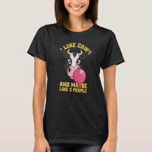 Ich mag Kühe und vielleicht 3 Leute, süße Färse C T-Shirt