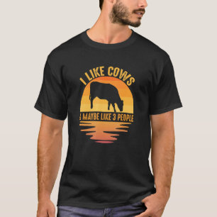 Ich mag Kühe & Vielleicht mag ich 3 Leute Tier Sa T-Shirt