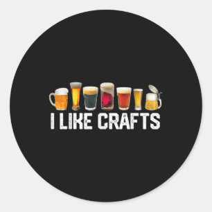 Ich mag Kunsthandwerk Bierbrauen Microbrew Hopfen Runder Aufkleber
