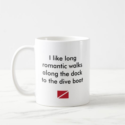 Ich mag langes romantisches… Tauchen-Boot Kaffeetasse (Links)