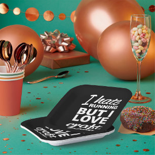 Ich mag laufen, aber ich Liebe Biere Pappteller