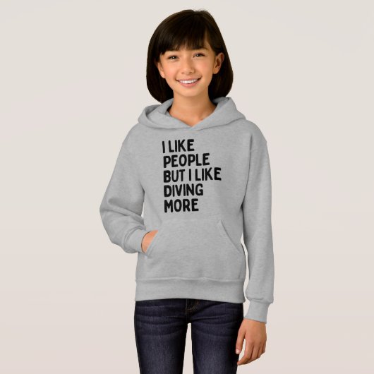Ich mag Leute, aber ich mag Tauchen mehr Hoodie (Vorne ganz)